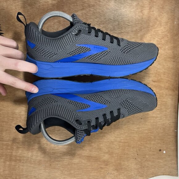 Brooks Revel 5 Men Size 8 Grey Blue Lace Up Athletic Running Shoes - Picture 6 of 9